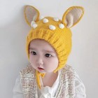 Cute Cartoon Baby Ear Protection Cap Winter Warm Infant Woolen Knitted Hat 6-36m