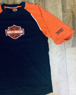 Harley Davidson T-shirt Mens Medium Greenville Sc Biker Moto Logo Black Orange