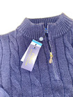 Polo Ralph Lauren Men s 1 4 Zip Cable Knit Cotton Sweater   Navy   M - L