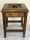 Vintage Chinese Carved Wood Nesting Accent Side Table