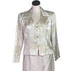Vtg Scott Mcclintock Maxi Length Suit Womens 12 Ivory Gold Brocade And Satin