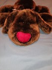 Dan Dee Collectors Choice Plush Floppy Puppy Dog Red Heart Nose Flat Stuffed 18 