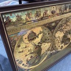 Vintage Gold Foil Blaeu Wall Map Of The World Framed