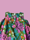 Vintage Girls Toddler Vibrant Floral Dress Cotton