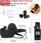 Mx-5500 8 Digits Price Tag Gun With 5000 White Sticker Labels And 3 Extra Inker 