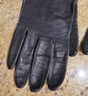 Vintage Womens Size M l Black Leather Formal 10 5  Long Gloves