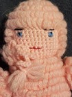 Vtg Stuffed Animal Crochet Yarn Rag Doll Pink 11  W fingers-antique   Unique   