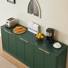 67 Inch Fluted Sideboard Buffet Cabinet With 6 Doors Storage Curved Edge