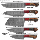 Custom Handmade Hand Forged Damascus Steel Chef Knife Set Kitchen Knives Set