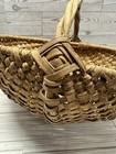 Antique Vtg Woven Splint Oak Buttocks Basket Gathering Egg Primitive Country 15 