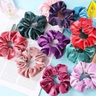 12 Set Of Velvet Hair Scrunchies Ponytail Holder Colorful Solid Color Hair Rope