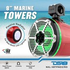 Ds18 Nxl-x8tp rd Hydro 8  Marine Towers 375 W Max 125 W Rms 4 Ohms  pair 