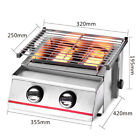 2 Burner Tabletop Propane Gas Grill Stainless Steel Outdoor Bbq Camping Griddle