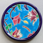 So Nice   Pair Of French Antique Longwy Enamel Bottle Coasters