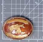Cowboy Bucking Horse Trophy Belt Buckle Western Ribbons German Silver Vtg cpa477