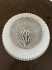 Vintage Mid Century Modern Clear white Diamond Glass Globe