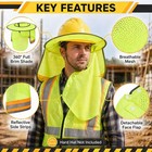 Liitrsh 1 Pcs Hard Hat Sun Shade With Adjustable Detachable One Size  Green