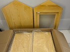 Natural Pine Wood Book Storage Cabinet Wall Mount Door Clear Window Outdoor