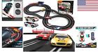 Electric Racing Track Set - 4 Slot Cars 1 43 Scale With Headlights   Dual Racing