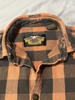 Harley-davidson Flannel Shirt Classic Orange black  Small  Vintage  Distressed 