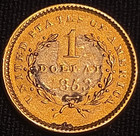 Nice 1853 Type 1 Liberty Head  1 Gold Dollar Ex-jewelry Solder Remnant 