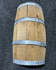 Vtg Wood Wooden Primitive Nail Rivet Keg Barrel 18    Tall Rustic Farm Store Decor
