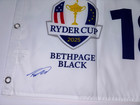Tommy Fleetwood Signed 2025 Ryder Cup Golf Flag Bethpage Black Euro European Bas