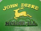 Antique John Deere Moline Ill Cast Iron Corn Planter Seed Box   Lid Farm Sign