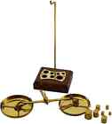 Vintage Gold And Diamond Weighing Scales brass   Wood Balance Scale Collectible
