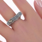 Sz7 75 Dian Malouf 14k Gold Accented Sterling Freeform Modernist Ring
