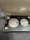 1961 U  S Silver Proof Set In Capital Lucite Holder Folding Case Coins Silver