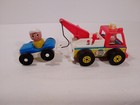 Fisher Price Vintage Little People  718 Tow Truck And Car 1969-70 - Fpb019