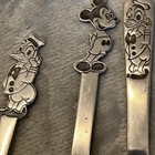 Vintage Lot Disney 2 Spoons 1 Knife Mickey Mouse   Donald Duck  bonny Japan 