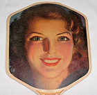 1920-30 Art Deco Advertising Hand Fan Beauty Salon Nescopeck Pa Phone 42w  vg  2