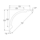Outwater 10 face X 78-3 4 long  Primed White Polyurethane Foam Crown Moulding