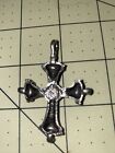 Large Cross Vintage Pewter Pendant Charm
