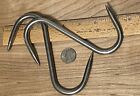 Vintage Nos Stainless Steel 6  Meat Hooks S-hooks Set Of 2 Very Sharp Usa Made