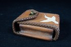 Vintage Hand Tooled Leather Cigarette Case With Lighter Pocket Hummingbirds