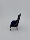 Vintage Dollhouse Furniture Victorian Chair Hand Carved Velour Miniatures 1 12