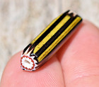 Antique Venetian Drawn Chevron Italian Glass Bead Yellow Jacket  African Trade