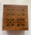 Wooden Carved Box Indian Hand Carved Box With Brass Inlay - Jewel Trinket Box