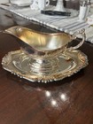 Vintage Sheridan Community Silver Plate Gravy Boat   Tray Taunton Silversmiths
