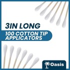 Oasis 3  Cotton Tipped Applicators  Cotton Swabs With Wood Shaft  100 Count
