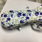American Music Ukulele Hard Case Goth White W  Skulls   Purple Flowers Skeleton