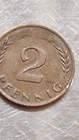 1964 D 2 German Pfennig Bronze Non Magnetic Very Nice Grade