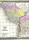 1850 Mitchell Map -  Peru   Bolivia - Lima Cuzco La Paz Potosi - South America