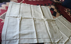 Pair Of French Vintage White Linen Euro Sham Pillow Case Nice Detail Buttons