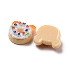 100 Pcs Mixed Styles Bear Bread Resin Cabochons Animal Dessert Donut Pizza Cr   