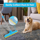 3 In 1 Carpet Rake Kit For Pet Hair Removal Tool - 45    Adjustable Long Handle Pe