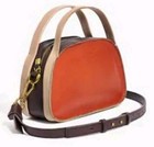 Madewell Sydney Zip Top Crossbody Bag Burnished Leather Brown Colorblock